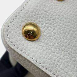 Louis Vuitton White Taurillon Leather Capucines Bag Size BB
