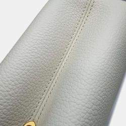 Louis Vuitton White Taurillon Leather Capucines Bag Size BB