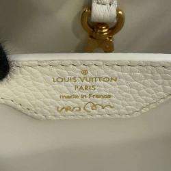 Louis Vuitton White Taurillon Leather Capucines Bag Size BB
