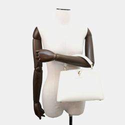 Louis Vuitton White Taurillon Leather Capucines Bag Size BB