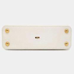 Louis Vuitton White Taurillon Leather Capucines Bag Size BB