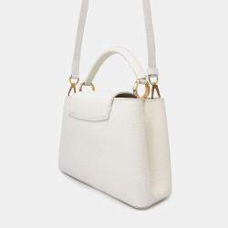 Louis Vuitton White Taurillon Leather Capucines Bag Size BB