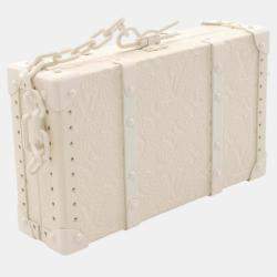 Louis Vuitton White Leather Wallet Trunk Monogram Second Bag Clutch