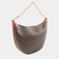 Louis Vuitton Coated Canvas Leather Brown Loop Hobo Monogram Reverse Shoulder Bag