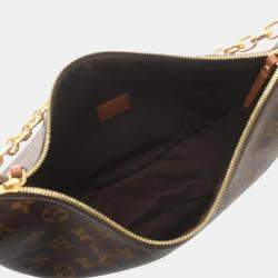 Louis Vuitton Coated Canvas Leather Brown Loop Hobo Monogram Reverse Shoulder Bag