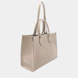 Louis Vuitton Leather Monogram Empreinte Beige On The Go Mm Tote Bag