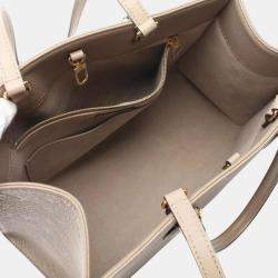 Louis Vuitton Leather Monogram Empreinte Beige On The Go Mm Tote Bag