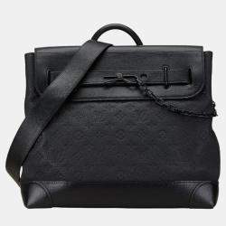Pre Owned Louis Vuitton Noir Black Taurillon Leather Monogram Eclipse Steamer Pm Handbag