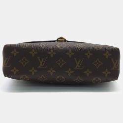 Pre Owned Louis Vuitton Black Brown Canvas and Leather Saint Placide bag