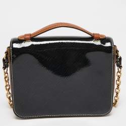 Pre Owned Louis Vuitton Black Shiny Epi Reverse Monogram Pochette Metis Mini Bag