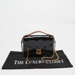 Pre Owned Louis Vuitton Black Shiny Epi Reverse Monogram Pochette Metis Mini Bag