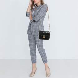 Pre Owned Louis Vuitton Black Shiny Epi Reverse Monogram Pochette Metis Mini Bag