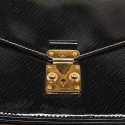 Pre Owned Louis Vuitton Black Shiny Epi Reverse Monogram Pochette Metis Mini Bag