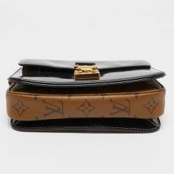 Pre Owned Louis Vuitton Black Shiny Epi Reverse Monogram Pochette Metis Mini Bag