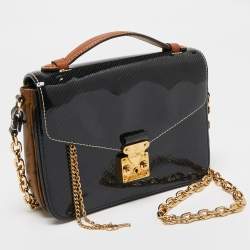 Pre Owned Louis Vuitton Black Shiny Epi Reverse Monogram Pochette Metis Mini Bag
