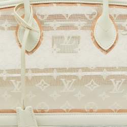 Pre Owned Louis Vuitton White Monogram Transparence Mesh Lockit East/West Bag