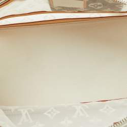 Pre Owned Louis Vuitton White Monogram Transparence Mesh Lockit East/West Bag