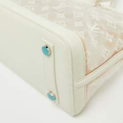 Pre Owned Louis Vuitton White Monogram Transparence Mesh Lockit East/West Bag