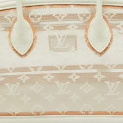 Pre Owned Louis Vuitton White Monogram Transparence Mesh Lockit East/West Bag