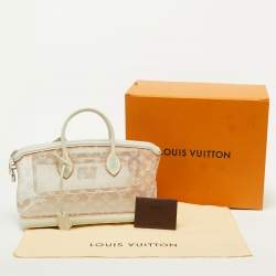 Pre Owned Louis Vuitton White Monogram Transparence Mesh Lockit East/West Bag