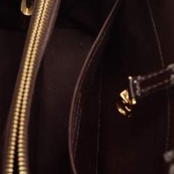 مملوكة مسبقًا حقيبة لوي فيتون مونتايغن بي بي جلد لامع مونوغرامي بني مصفر 