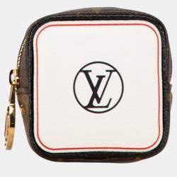 Louis Vuitton Brown Pvc Leather Canvas Monogram Portemonnaie Cube Pouch