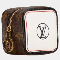 Louis Vuitton Brown Pvc Leather Canvas Monogram Portemonnaie Cube Pouch