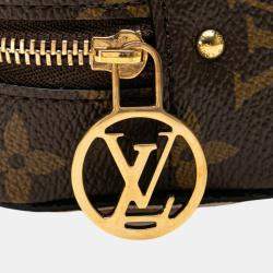 Louis Vuitton Brown Pvc Leather Canvas Monogram Portemonnaie Cube Pouch