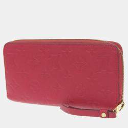 Louis Vuitton Red Canvas Monogram Empreinte Zippy Long Wallet