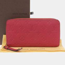 Louis Vuitton Red Canvas Monogram Empreinte Zippy Long Wallet