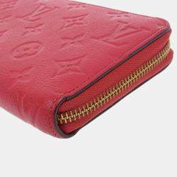 Louis Vuitton Red Canvas Monogram Empreinte Zippy Long Wallet