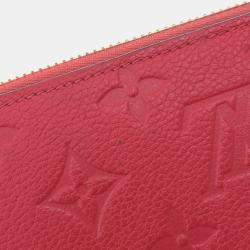 Louis Vuitton Red Canvas Monogram Empreinte Zippy Long Wallet