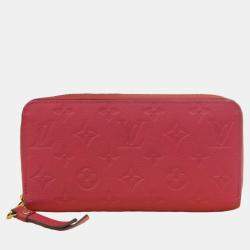 Louis Vuitton Red Canvas Monogram Empreinte Zippy Long Wallet