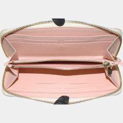 Pre Owned Louis Vuitton Pink Canvas Damier Azur Wallet