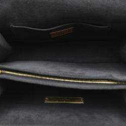 Pre Owned Louis Vuitton Brown Coated Canvas Leather Monogram Reverse Dauphine Mm Chain Shoulder Bag