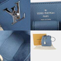 Louis Vuitton Taurillon Leather Blue Jean Lock Me Bucket Handbag