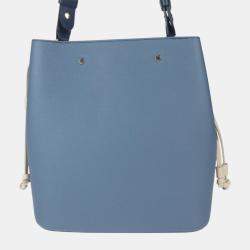 Louis Vuitton Taurillon Leather Blue Jean Lock Me Bucket Handbag