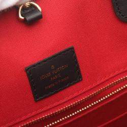 Louis Vuitton Brown Coated Canvas Leather On The Go Gm Monogram Giant Reverse Shoulder Bag