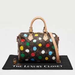 Pre Owned Louis Vuitton x Yayoi Kusama Monogram Dots Canvas Speedy Bandouliere 25 Bag