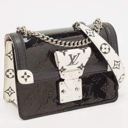 Pre Owned Louis Vuitton Black/White Vernis and Monogram Wynwood PM Bag