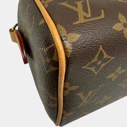 Pre Owned Louis Vuitton Leather Brown Speedy Bandouliere 20 Monogram Handbag