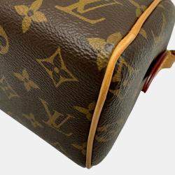 Pre Owned Louis Vuitton Leather Brown Speedy Bandouliere 20 Monogram Handbag