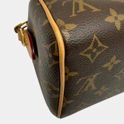 Pre Owned Louis Vuitton Leather Brown Speedy Bandouliere 20 Monogram Handbag