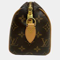 Pre Owned Louis Vuitton Leather Brown Speedy Bandouliere 20 Monogram Handbag