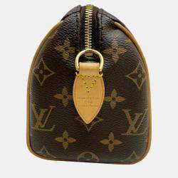 Pre Owned Louis Vuitton Leather Brown Speedy Bandouliere 20 Monogram Handbag