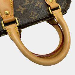 Pre Owned Louis Vuitton Leather Brown Speedy Bandouliere 20 Monogram Handbag