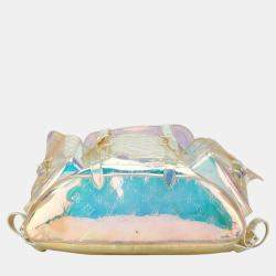 Pre Owned Louis Vuitton Clear Transparent Coated Canvas Leather Monogram Prism Christopher Gm Backpack