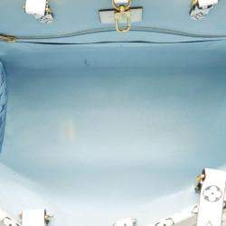 Louis Vuitton Blue White Pvc Monogram Giant Resort Hawaii On The Go Gm Tote Bag