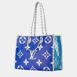 Louis Vuitton Blue White Pvc Monogram Giant Resort Hawaii On The Go Gm Tote Bag