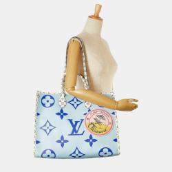 Louis Vuitton Blue White Pvc Monogram Giant Resort Hawaii On The Go Gm Tote Bag